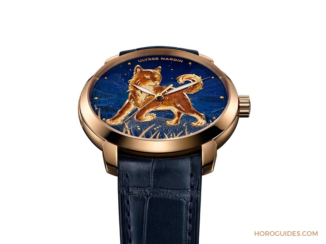 ULYSSE NARDIN - 鎏金 - 8152-111-2/DOG - 琺瑯工藝狗年錶 ULYSSE NARDIN鎏金戌犬