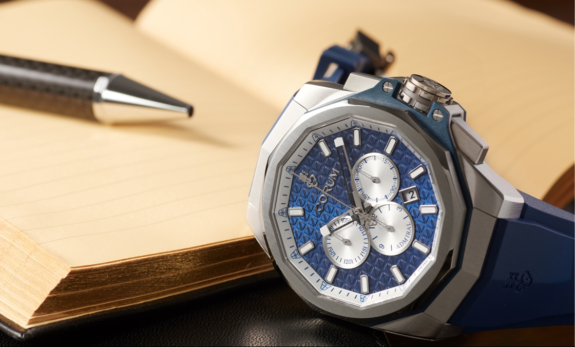 CORUM - ADMIRAL - A132/04274 - 選擇障礙了!Corum Admiral 45海軍上將計時碼錶藍面、綠面全新靚色限量上市
