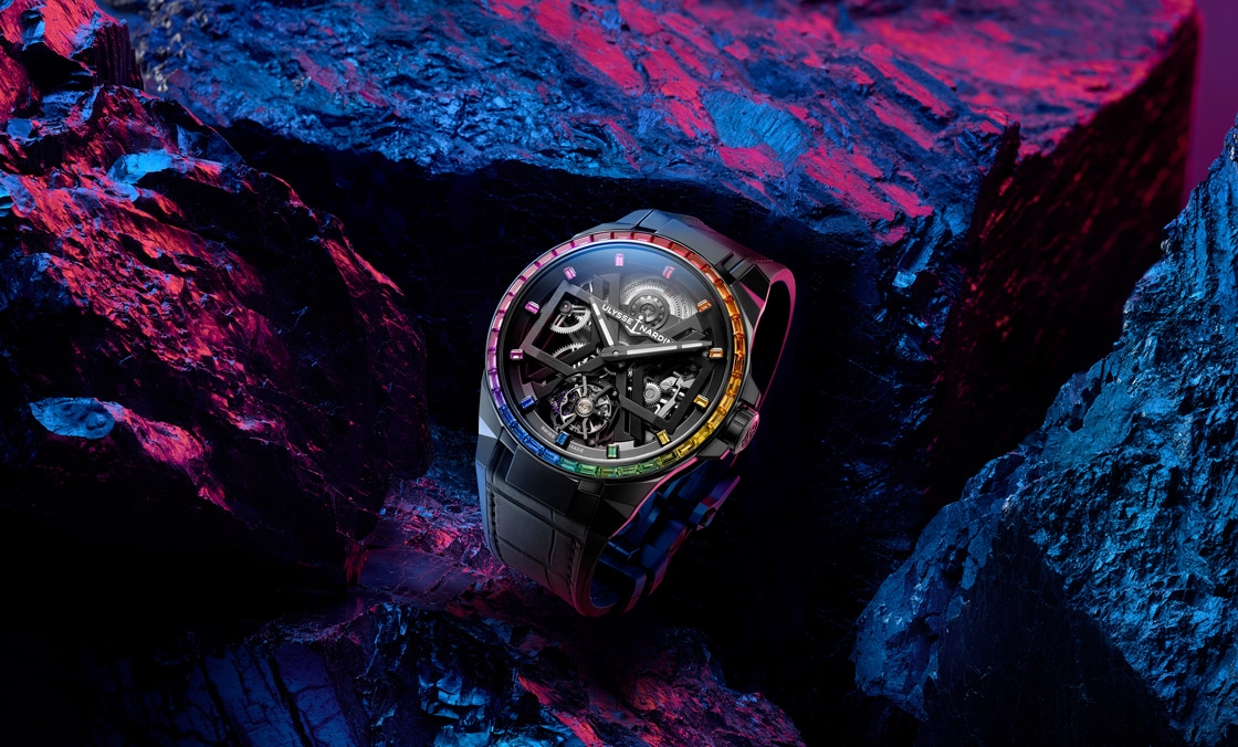 ULYSSE NARDIN - DIVER - 1723-400B1LE-2B-RAIN/1A - 以彩虹寶石圈入作,Ulysse Nardin Blast彩虹陀飛輪腕錶、Lady Diver美人魚潛水彩虹腕