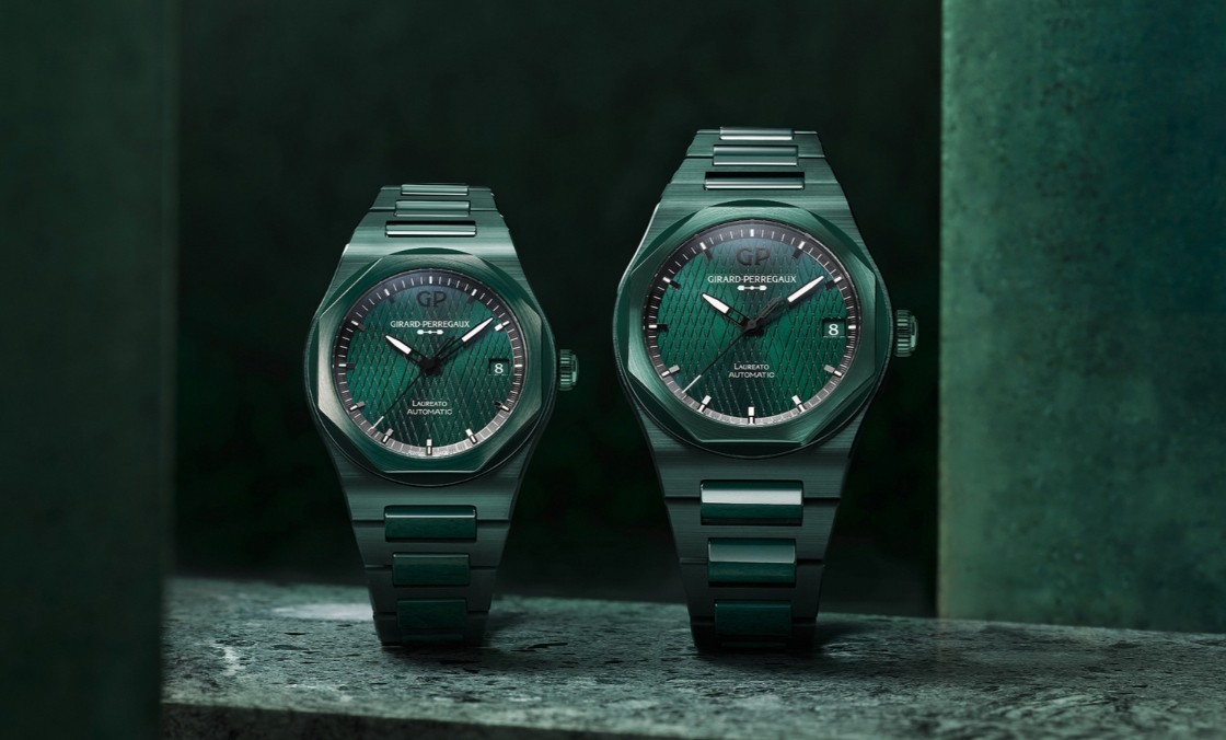GIRARD-PERREGAUX - LAUREATO - 81010-32-3081-1CX - 英國賽車綠的超激魅力!芝柏表桂冠系列綠色陶瓷腕表阿斯頓·馬丁特別版 42毫米 & 38毫米