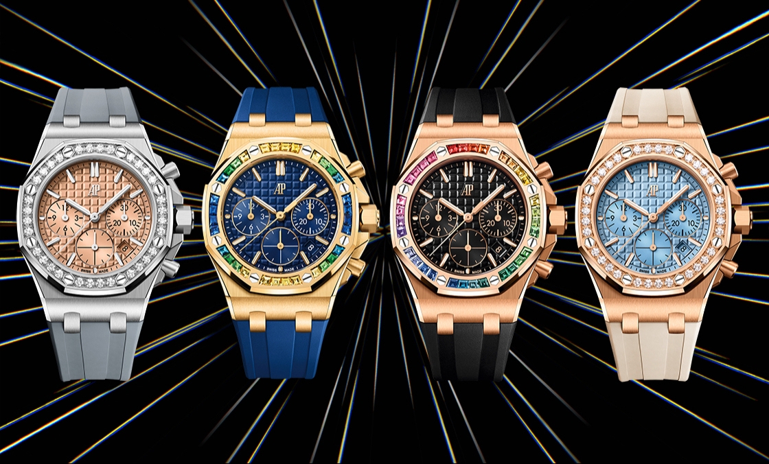 AUDEMARS PIGUET - ROYAL OAK OFFSHORE - 26236BA.YY.D346CA.01 - 寶石圈與彩色面盤的華麗方程式|AP皇家橡樹離岸型37毫米自動上鍊計時碼錶