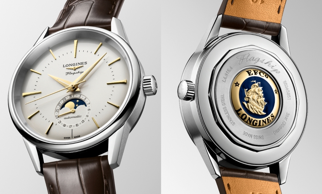 LONGINES - FLAGSHIP - L4.815.4.78.2 - 優雅美學新添月相功能｜浪琴表LONGINES Flagship Heritage月相腕錶