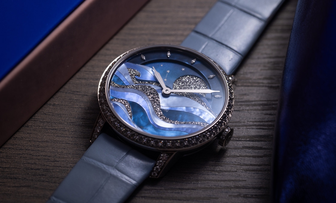 ARNOLD & Son - PERPETUAL MOON - 1GLMW.Z04A.C284A - Arnold & Son招牌超大月相窗以釕晶體形塑又美又魔幻的夜色美學|恒久月相38午夜潮汐腕錶