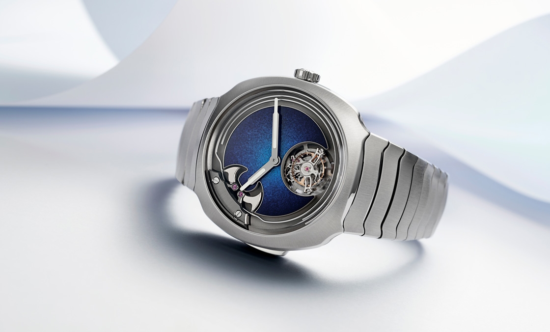 H. MOSER & CIE - STREAMLINER - 6905-1200 - 大明火琺瑯煙燻面加身,亨利慕時三問疾速者三問報時陀飛輪藍色琺瑯概念腕錶奪目登場