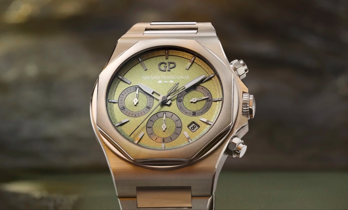 GIRARD-PERREGAUX - LAUREATO - 81020-21-3398-1CM - 虹彩綠面盤耀眼登場:GP芝柏表推出Laureato桂冠系列計時碼錶阿斯頓馬丁限量款
