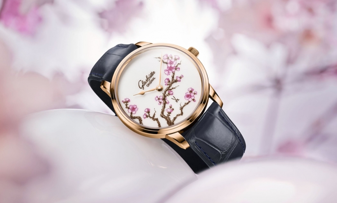 GLASHÜTTE ORIGINAL - SENATOR - 1-36-16-05-05-01 - 格拉蘇蒂原創攜手麥森瓷器，以手繪櫻花錶盤展現德國頂級製錶工藝