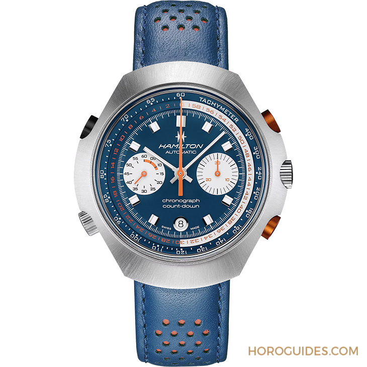 HAMILTON - AMERICAN CLASSIC - H51606640 - 1970年代賽車風華再現，HAMILTON Chrono-Matic 50限量藍色版登場