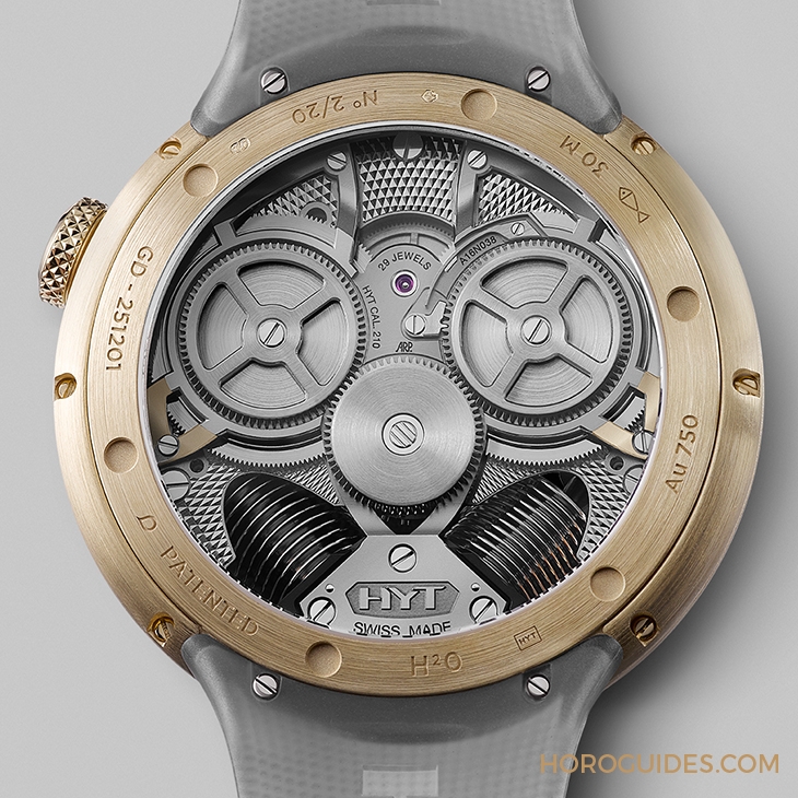 HYT - H20 - 251-GD-465-RF-RU - Pre-SIHH 2019 HYT-專利微型流體模組+特製APRP機械機芯=H20 »TIME IS FLUID«