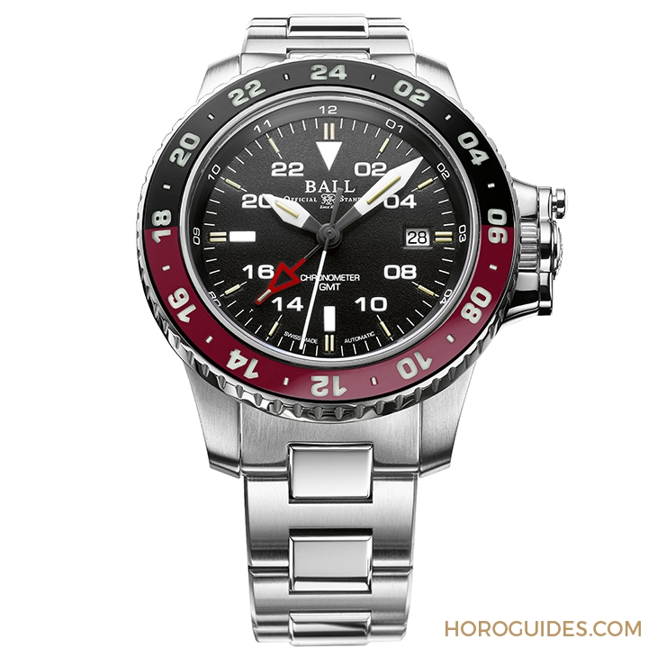 BALL WATCH - ENGINEER HYDROCARBON - DG2018C-S3C-BK - BALL WATCH也推出GMT,紅黑雙色錶圈招牌微型氣燈不缺席!