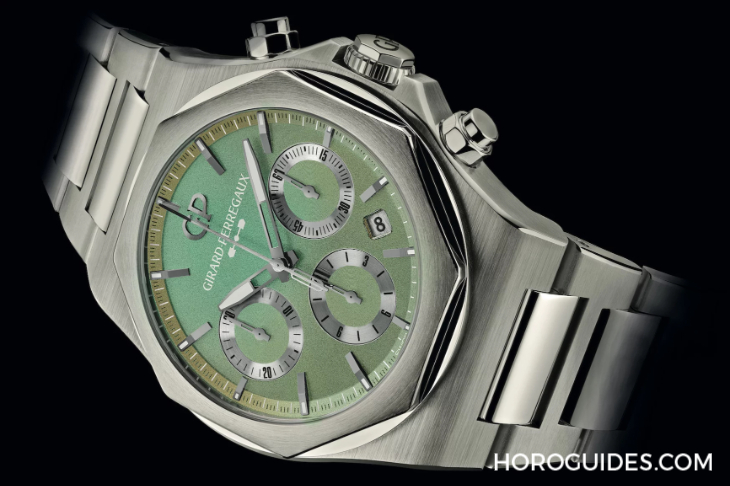 GIRARD-PERREGAUX - LAUREATO - 81020-21-3398-1CM - 虹彩綠面盤耀眼登場:GP芝柏表推出Laureato桂冠系列計時碼錶阿斯頓馬丁限量款