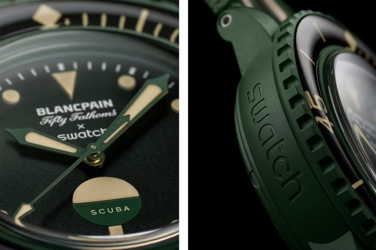 SWATCH - Blancpain X Swatch - SO35G100 - Blancpain X Swatch再推新作:Green Abyss腕錶延續五十噚潛水血統