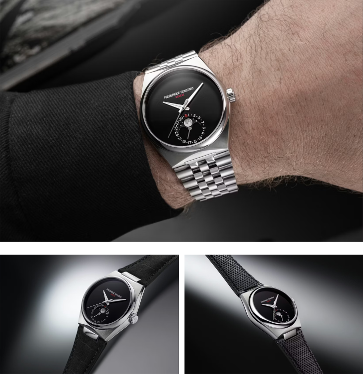 FRÉDÉRIQUE CONSTANT - 自家機芯 - FC-716ONB3NH6B - 康斯登 Highlife 系列首款月相腕錶,Onyx Moon 展現純黑美學