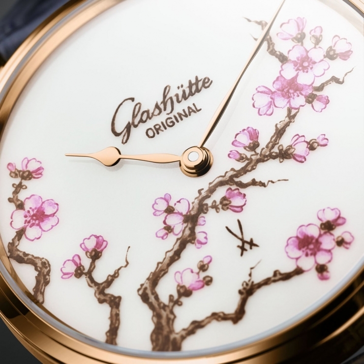 GLASHÜTTE ORIGINAL - SENATOR - 1-36-16-05-05-01 - 格拉蘇蒂原創攜手麥森瓷器，以手繪櫻花錶盤展現德國頂級製錶工藝