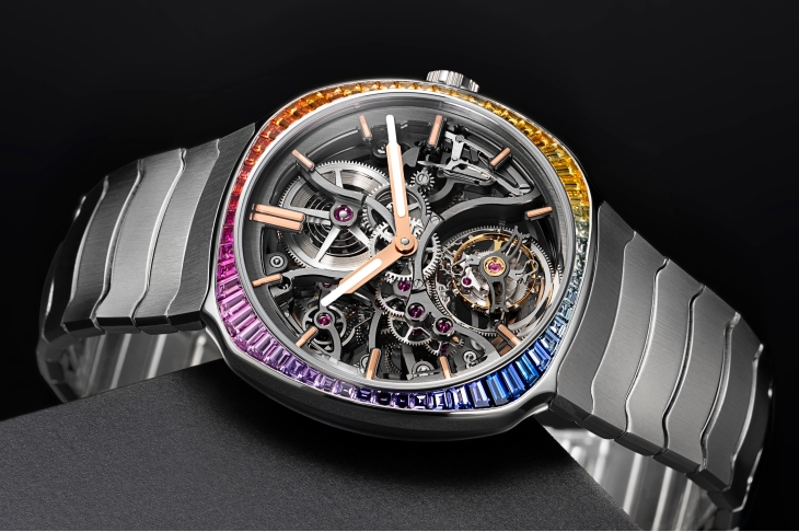 H. MOSER & CIE - STREAMLINER - 6814-0401 - 虹光穿鏤,一舞陀飛輪|H. MOSER & CIE.推出兩款全新Streamliner Tourbillon Skeleton Rainbow