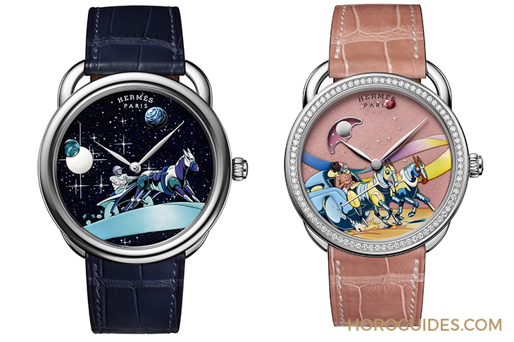 HERMES - ARCEAU - (Space Derby) - 夢幻濾鏡下的美漫英雄!Hermès Arceau Space Derby微繪工藝限量腕錶