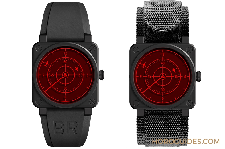 BELL & ROSS - INSTRUMENTS - BR0392-RRDR-CE/SRB - 用飛行雷達指時!BELL&ROSS BR 03-92 Red Radar Ceramic