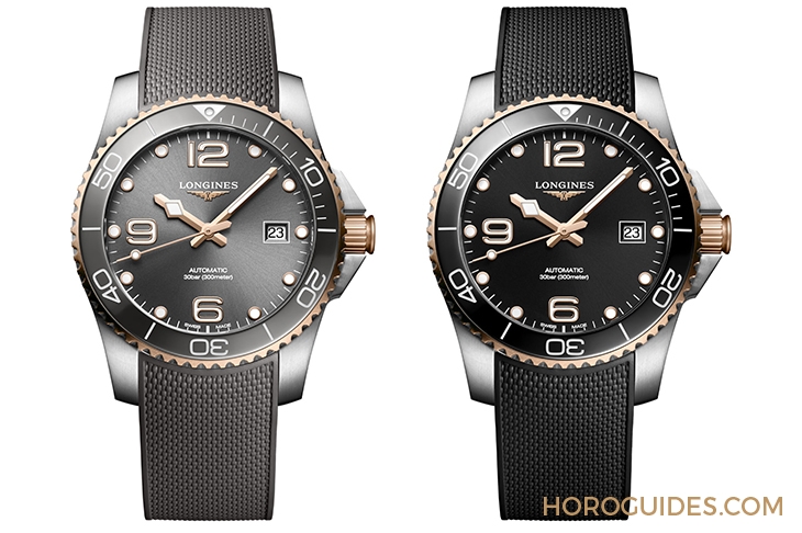 LONGINES - HYDRO CONQUEST - L3.781.3.78.7 - 雙色奢華感受｜浪琴推出玫瑰金PVD雙色設計HydroConquest腕錶