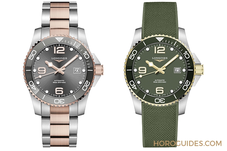 LONGINES - HYDRO CONQUEST - L3.781.3.78.7 - 雙色奢華感受｜浪琴推出玫瑰金PVD雙色設計HydroConquest腕錶