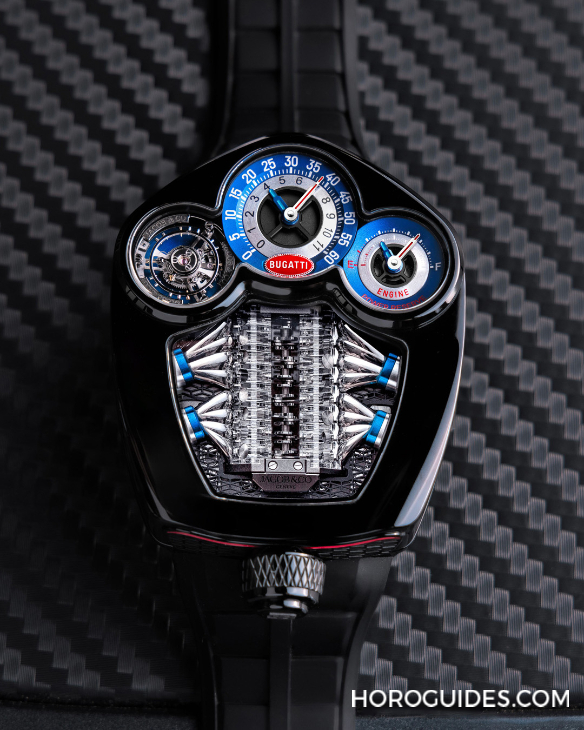 JACOB & CO. - BUGATTI - BU300.22.AA.AA.A - 戴著走的V16氣缸引擎|Jacob & Co.發表超跑Bugatti Tourbillon同名限量腕錶