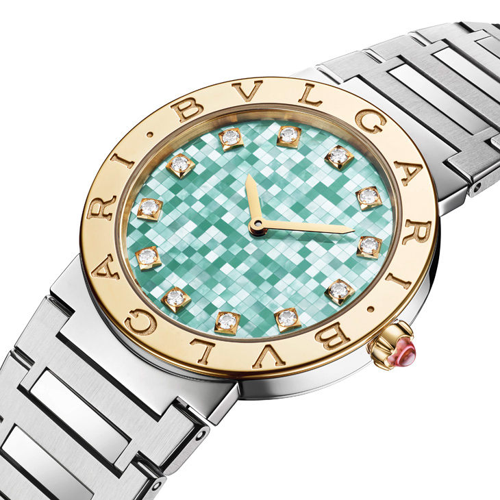 BVLGARI - BVLGARI∙BVLGARI - 104309 - 珍珠母貝馬賽克、冰藍&純白,夏日氛圍注入BVLGARI BVLGARI系列腕錶2026新作