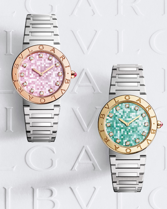 BVLGARI - BVLGARI∙BVLGARI - 104309 - 珍珠母貝馬賽克、冰藍&純白,夏日氛圍注入BVLGARI BVLGARI系列腕錶2026新作