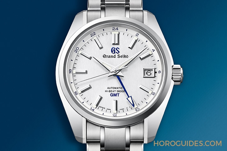 GRAND SEIKO - Heritage - SBGJ255 - 少見的藍色GS logo!白面藍針GRAND SEIKO Hi-beat GMT為44GS 55週年揭開序幕