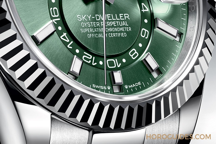 ROLEX - SKY-DWELLER - 336934-0001 - 勞力士天行者Sky-Dweller半金材質推出薄荷綠新色,玫瑰金材質搭配專屬藍綠色錶盤