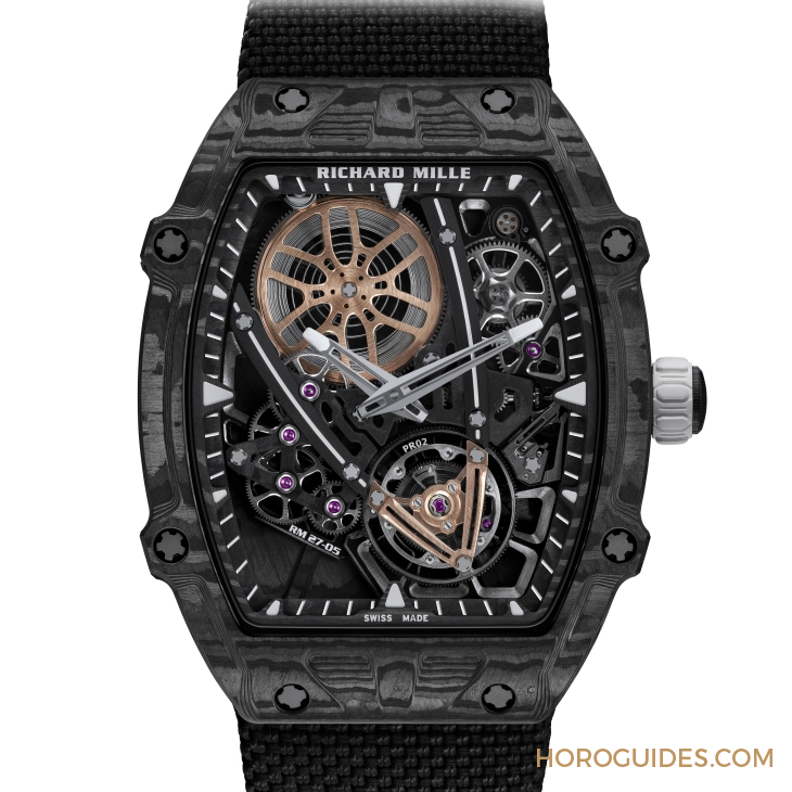 RICHARD MILLE - LIMITED EDITION - RM27-05 - 超輕11.5g錶殼、網球名將輕量合作款終章!RM 27-05 Rafael Nadal飛行陀飛輪腕錶登場