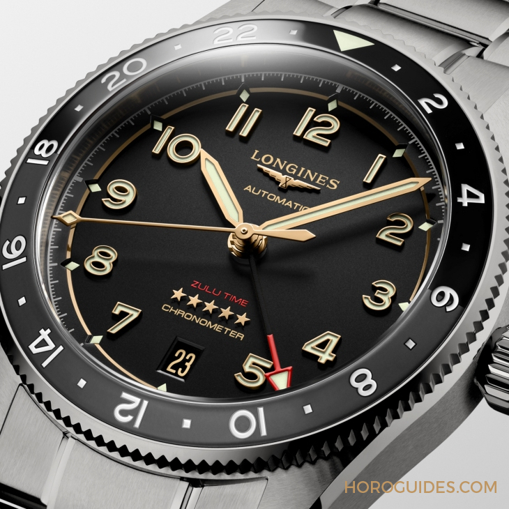 LONGINES - SPIRIT - L3.802.1.53.6 - LONGINES Spirit再掀熱潮！Spirit Zulu Time鈦金屬腕錶與計時碼錶間金新色登場