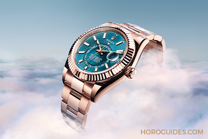 ROLEX - SKY-DWELLER - 336934-0001 - 勞力士天行者Sky-Dweller半金材質推出薄荷綠新色,玫瑰金材質搭配專屬藍綠色錶盤