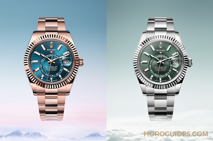 ROLEX - SKY-DWELLER - 336934-0001 - 勞力士天行者Sky-Dweller半金材質推出薄荷綠新色,玫瑰金材質搭配專屬藍綠色錶盤