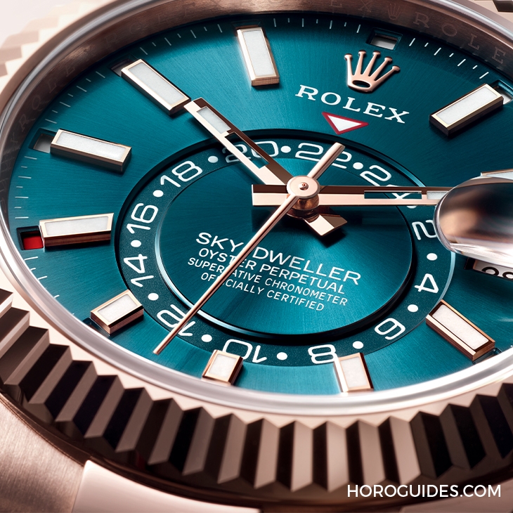 ROLEX - SKY-DWELLER - 336934-0001 - 勞力士天行者Sky-Dweller半金材質推出薄荷綠新色,玫瑰金材質搭配專屬藍綠色錶盤