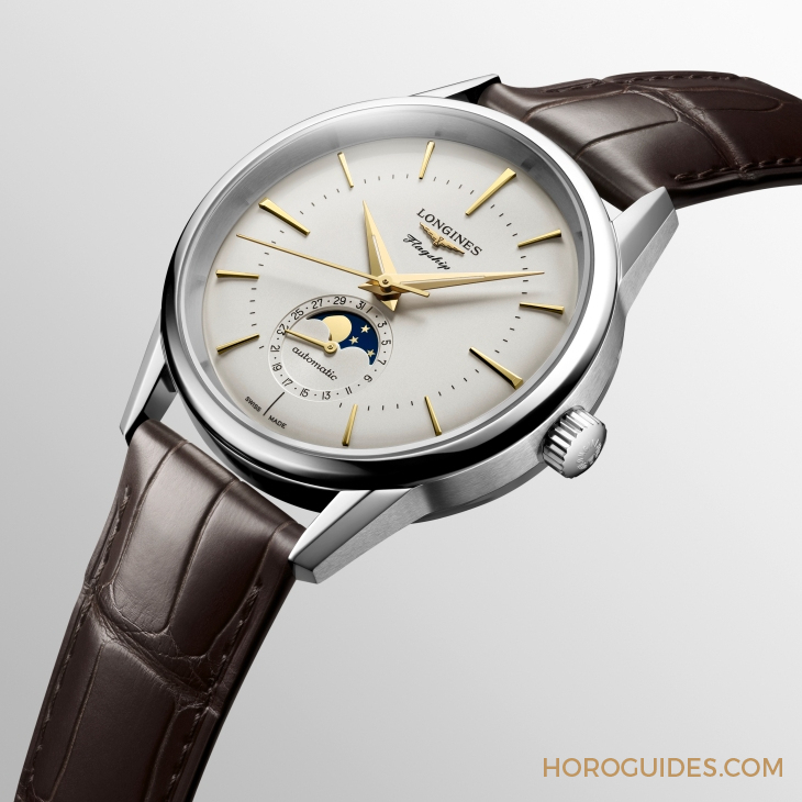 LONGINES - FLAGSHIP - L4.815.4.78.2 - 優雅美學新添月相功能｜浪琴表LONGINES Flagship Heritage月相腕錶