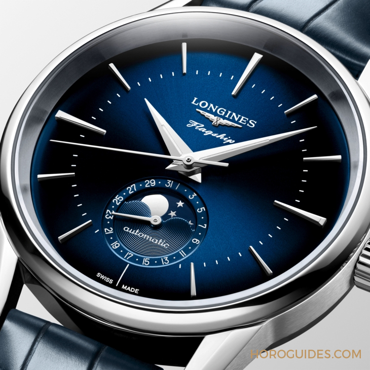 LONGINES - FLAGSHIP - L4.815.4.78.2 - 優雅美學新添月相功能｜浪琴表LONGINES Flagship Heritage月相腕錶