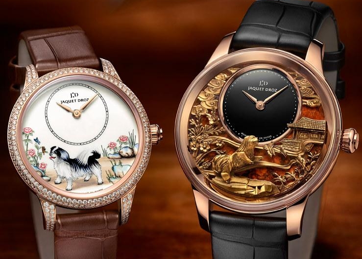 JAQUET DROZ狗年限量錶，琺瑯金雕細膩雙工藝