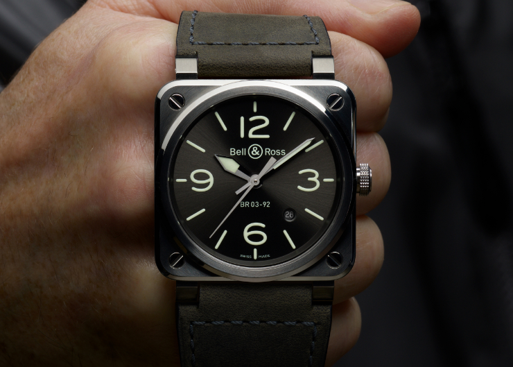 磷光綠夜光x碳灰面新色|BELL & ROSS Lum系列BR 03-92