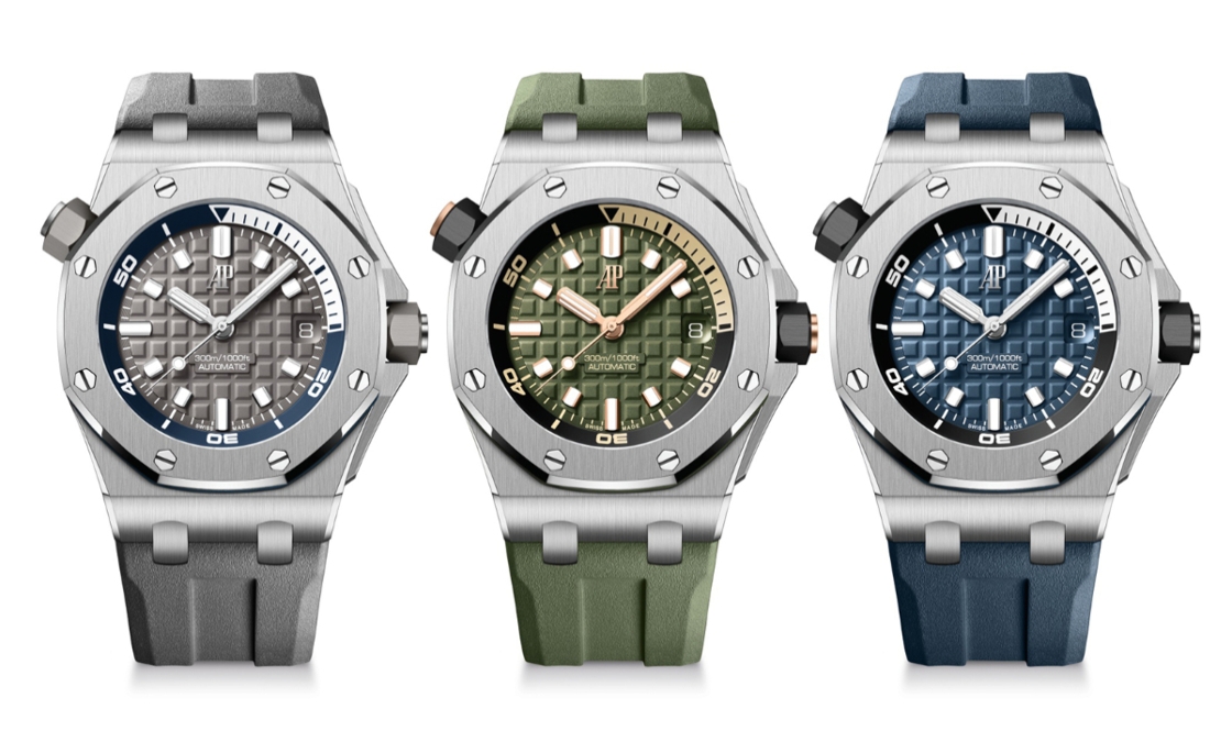 AUDEMARS PIGUET - ROYAL OAK OFFSHORE - 15720ST.OO.A052CA.01 - 時尚新色、快拆錶帶！AP全新皇家橡樹離岸型ROO Diver