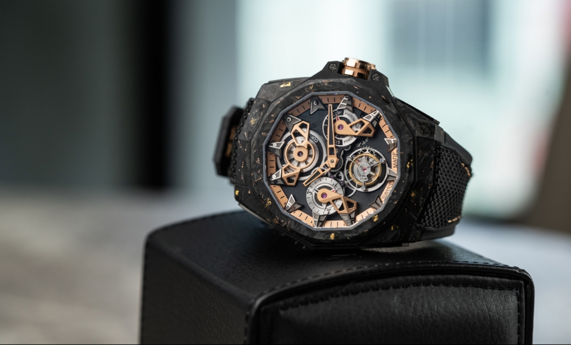 CORUM - ADMIRAL - A298/04277 - 298.100.46/F249 AD10 - 為這道剛硬厚實的輪廓,撒金|Corum Admiral 45海軍上將飛行陀飛輪鏤空自動腕錶