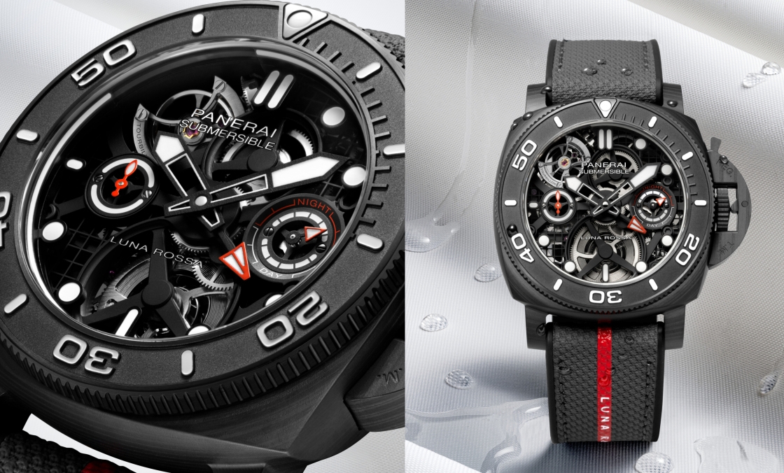 OFFICINE PANERAI - PANERAI首次採Carbotech打造陀飛輪錶款｜體驗版Submersible Tourbillon GMT Luna Rossa-PAM01405