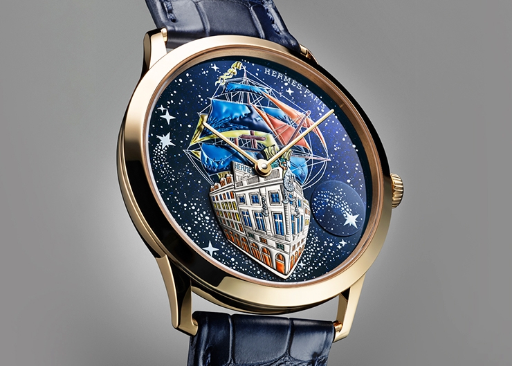 愛馬仕旗艦店星夜航行!HERMÈS Slim d'Hermès Flagship工藝腕錶驚艷登場