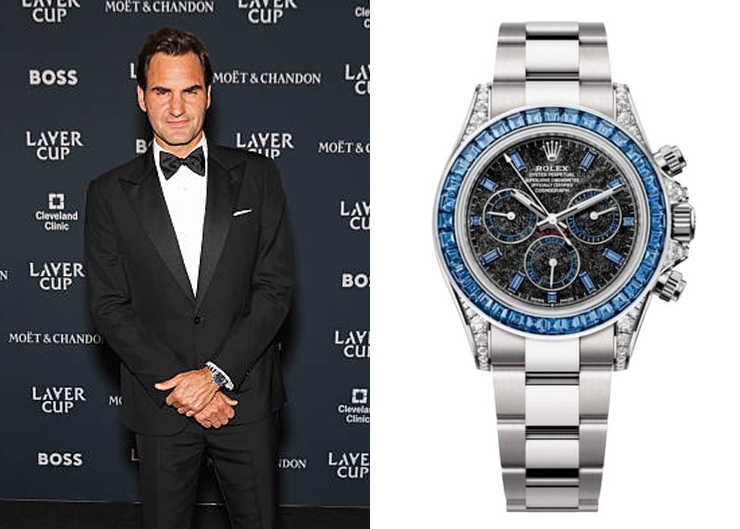 漸變藍寶石圈、黑曜石錶盤,費德勒配戴隱藏版Rolex Daytona 2025年新作現身