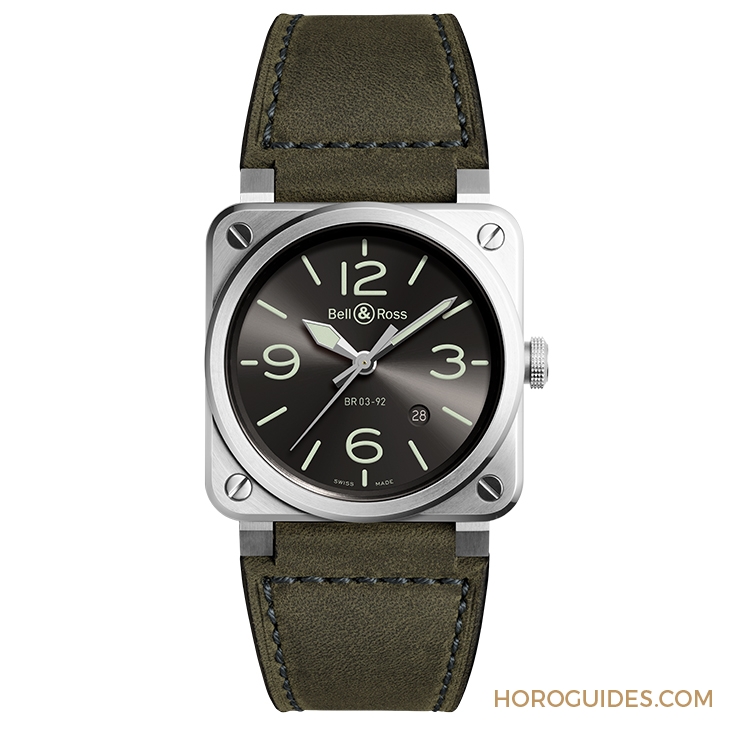 BELL & ROSS - INSTRUMENTS - BR0392-GC3-ST/SCA - 磷光綠夜光x碳灰面新色｜BELL & ROSS Lum系列BR 03-92