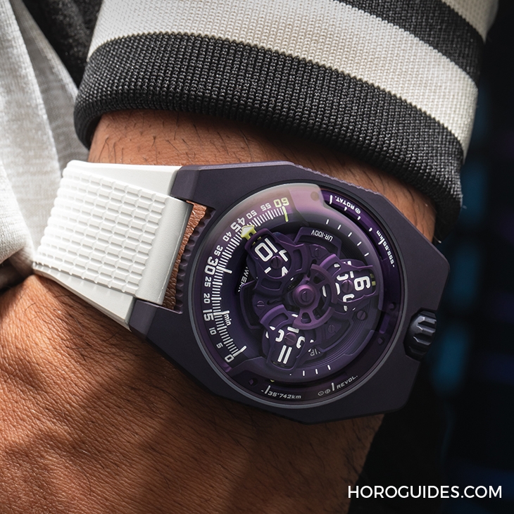 URWERK - SATELLITE - UR-100V ULTRAVIOLET - 遊走在懷舊與科幻之間的味道，URWERK UR-100V UltraViolet紫光奇俠