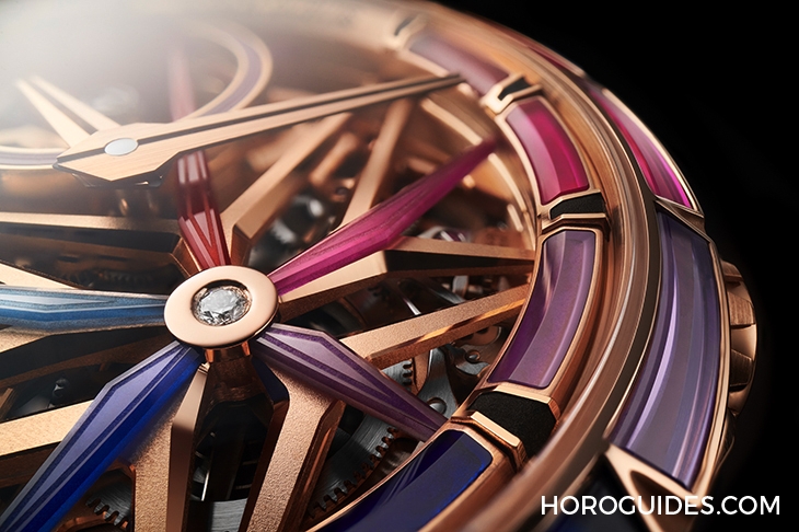 ROGER DUBUIS - EXCALIBUR - RDDBEX0950 - 自帶螢光效果的漸變色寶石圈!日夜都炫目的Roger Dubuis王者系列夜光單擺輪腕錶