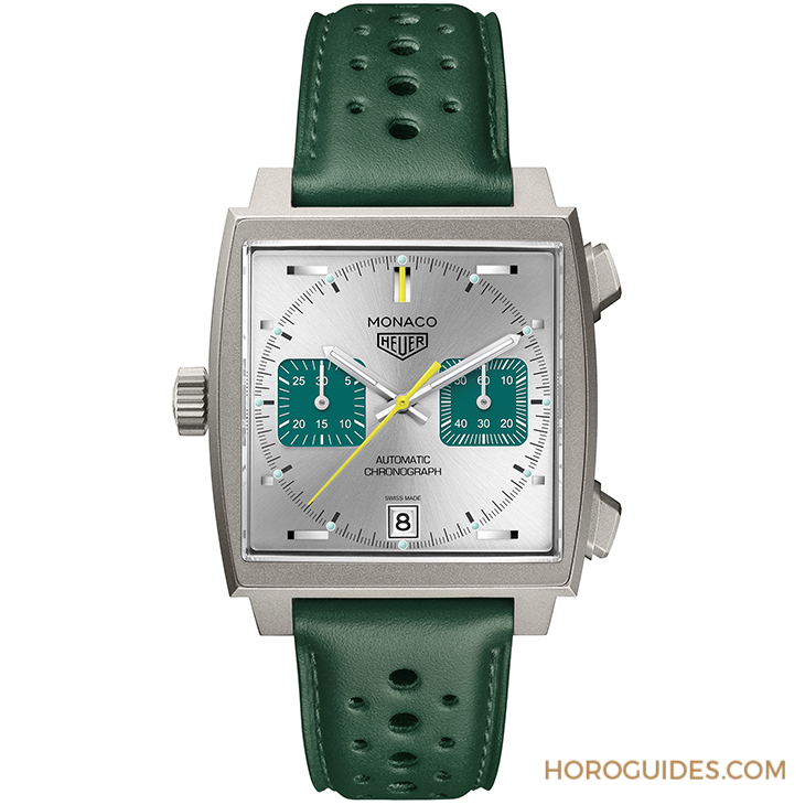 TAG HEUER - MONACO - CAW218E.FC6565 - 英國賽車綠入錶!TAG HEUER Monaco計時碼錶賽車綠鈦金屬限量版驚艷登場
