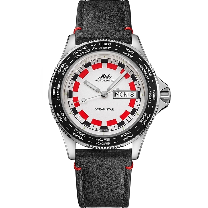 MIDO - OCEAN STAR - M026.830.16.030.00 - MIDO全新Ocean Star Worldtimer腕錶，鮮明復古設計，致敬熱愛世界的你