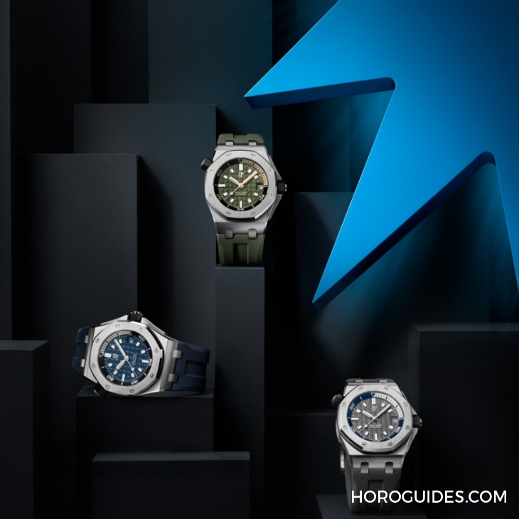AUDEMARS PIGUET - ROYAL OAK OFFSHORE - 15720ST.OO.A052CA.01 - 時尚新色、快拆錶帶！AP全新皇家橡樹離岸型ROO Diver