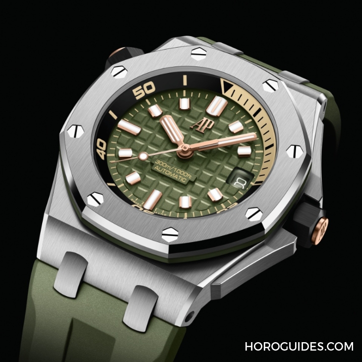 AUDEMARS PIGUET - ROYAL OAK OFFSHORE - 15720ST.OO.A052CA.01 - 時尚新色、快拆錶帶！AP全新皇家橡樹離岸型ROO Diver