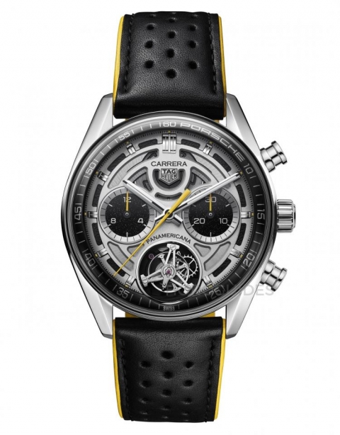 TAG HEUER - CARRERA - CBS5012.FC6571 - 三大傳奇交會!TAG HEUER全新Carrera x Porsche陀飛輪計時碼錶,向卡萊拉泛美公路賽致敬