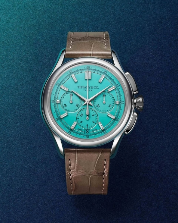 TIFFANY & Co. - ATLAS™ - 75450125 - 真正的Tiffany Blue錶盤！Tiffany Timer鉑金計時腕錶正式登場